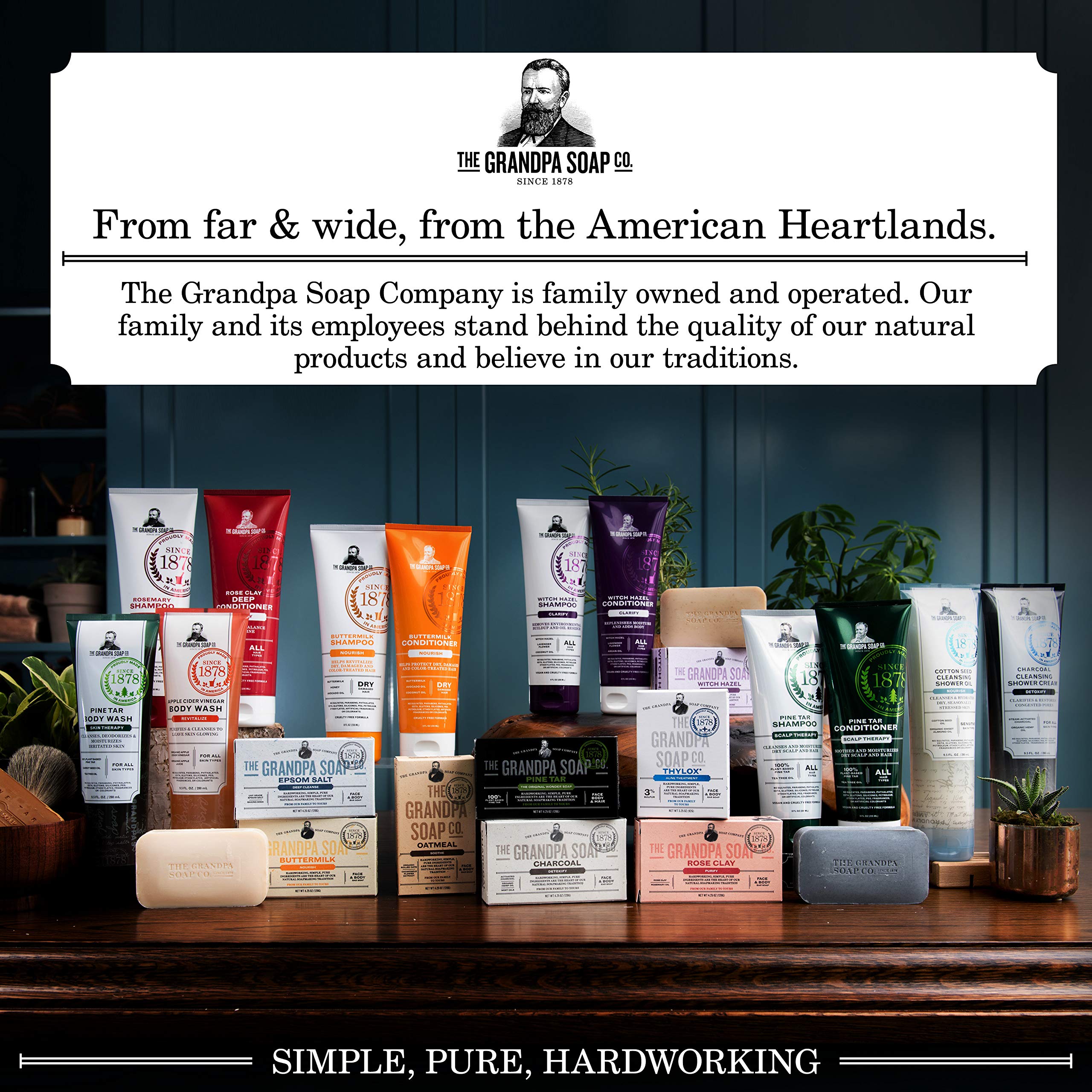 The Grandpa Soap Company pine tar soap in use creates creamy lather.