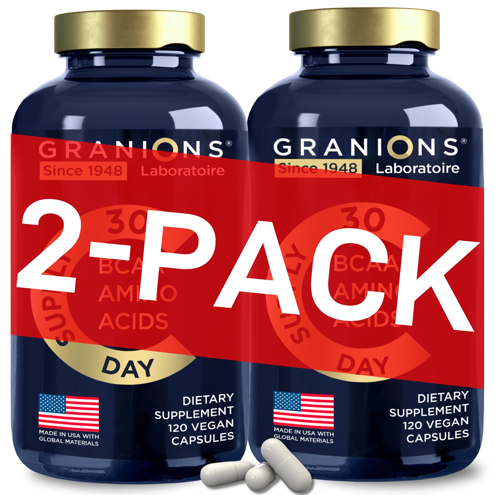 Granions essential amino acids label showing complete BCAA and EAA blend for workouts