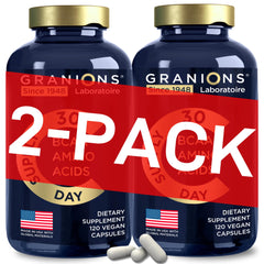 Granions essential amino acids label showing complete BCAA and EAA blend for workouts
