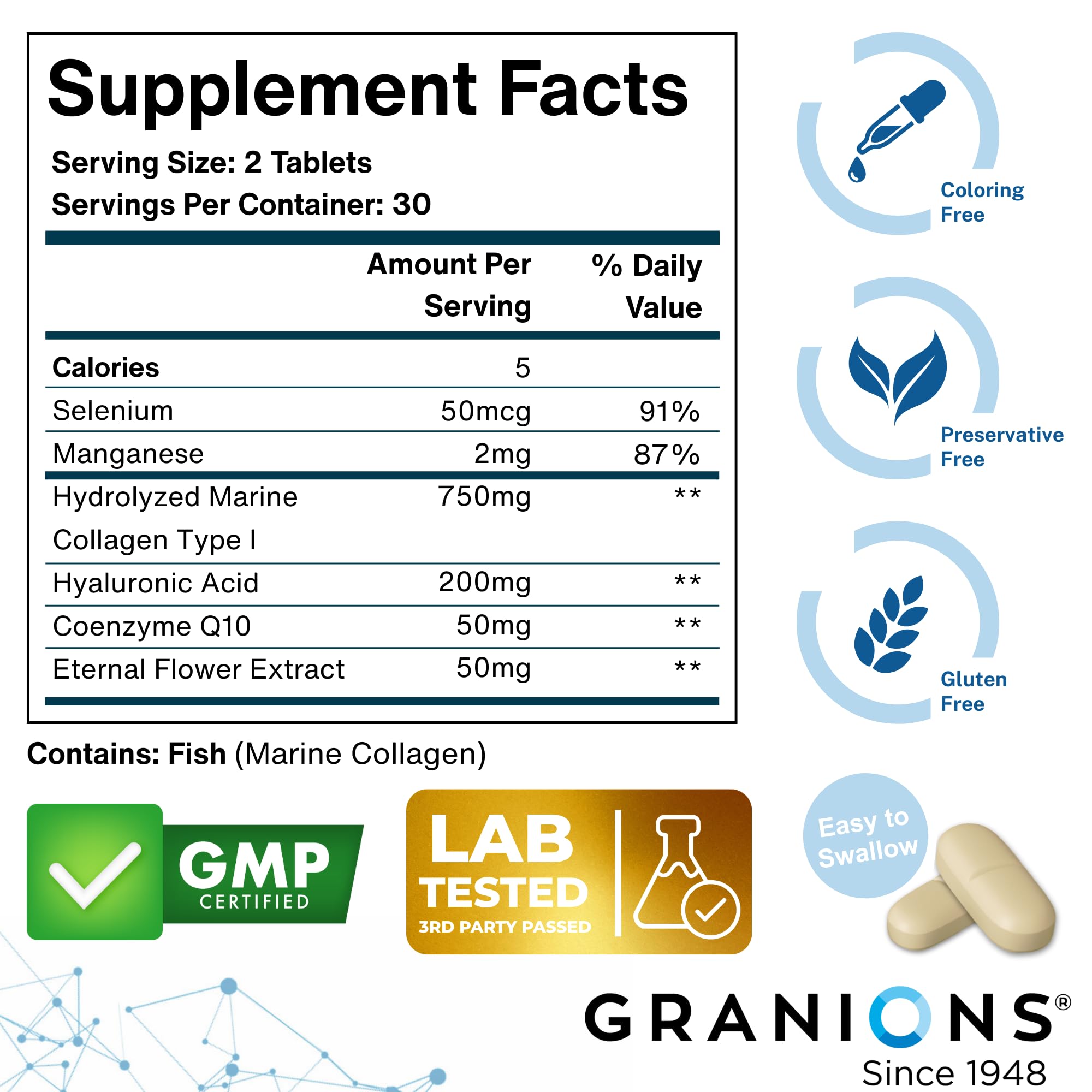 Granions Eternal Flower Extract visual hinting moisture retention for skin comfort