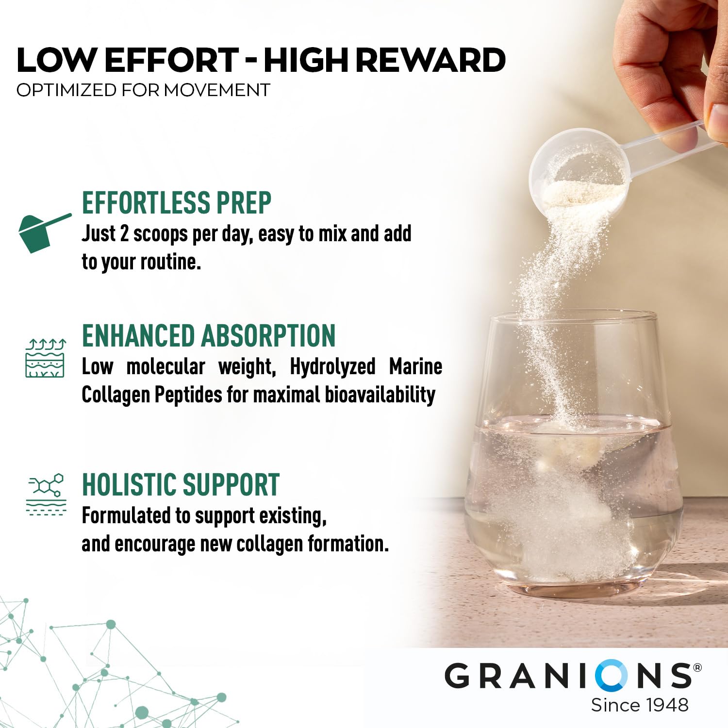 Granions Glucosamine Chondroitin MSM Powder in a shaker for convenient mixing.