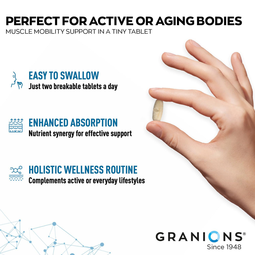 Granions magnesium and potassium capsules supporting relaxation during activity.
