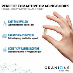 Granions magnesium and potassium capsules supporting relaxation during activity.