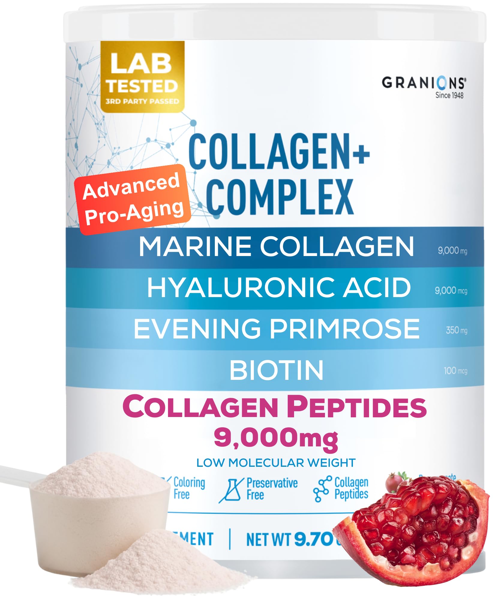 Granions Marine Collagen bottle highlights premium beauty support for hair, skin, and nails.