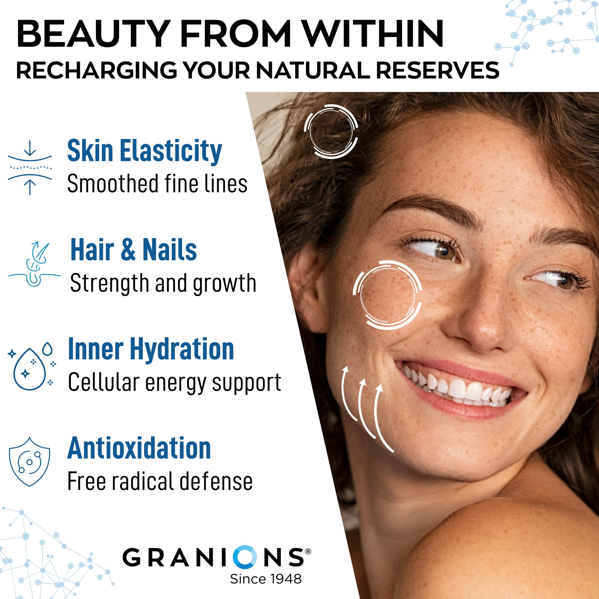 Granions Marine Collagen dissolves in water for a smooth, quick drink.