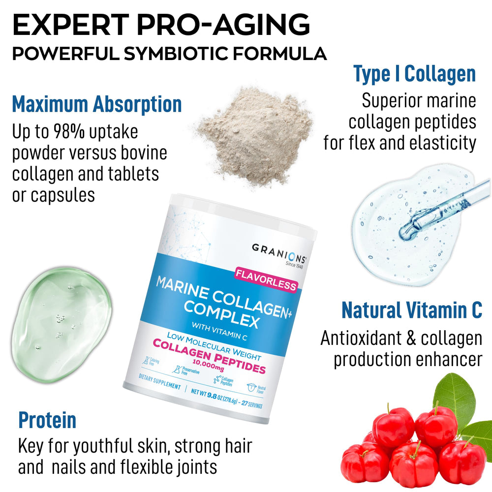Granions collagen peptides 10g scoop for precise daily servings