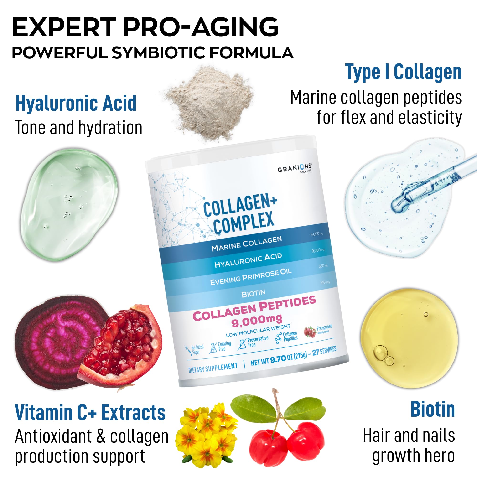 Granions Marine Collagen scoop ready for easy daily dosing.