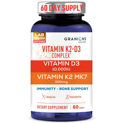 Granions Max Strength D3 K2 bottle pour for easy daily dosing supporting bone health