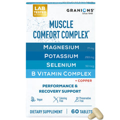 Granions Muscle Relaxer bottle with tablets for daily muscle support.