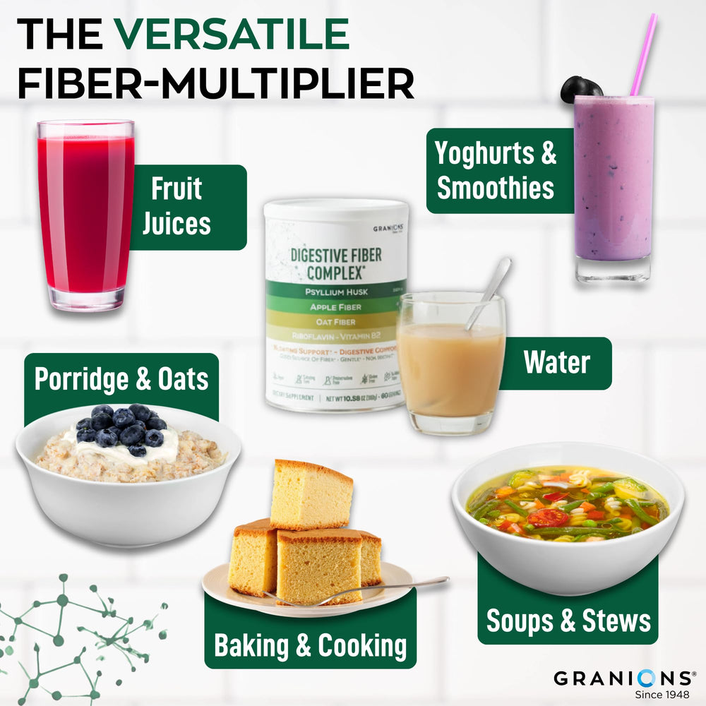 Granions baking with psyllium husk powder used in fiber-rich recipes.