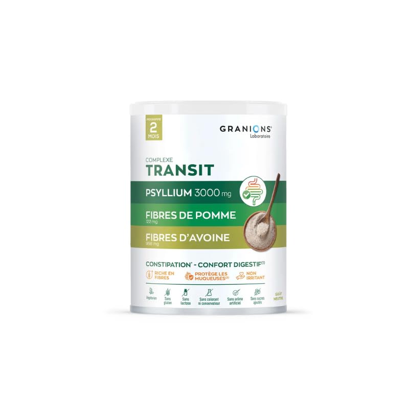 Granions psyllium powder mixed into yogurt for versatile fiber-rich snacks.