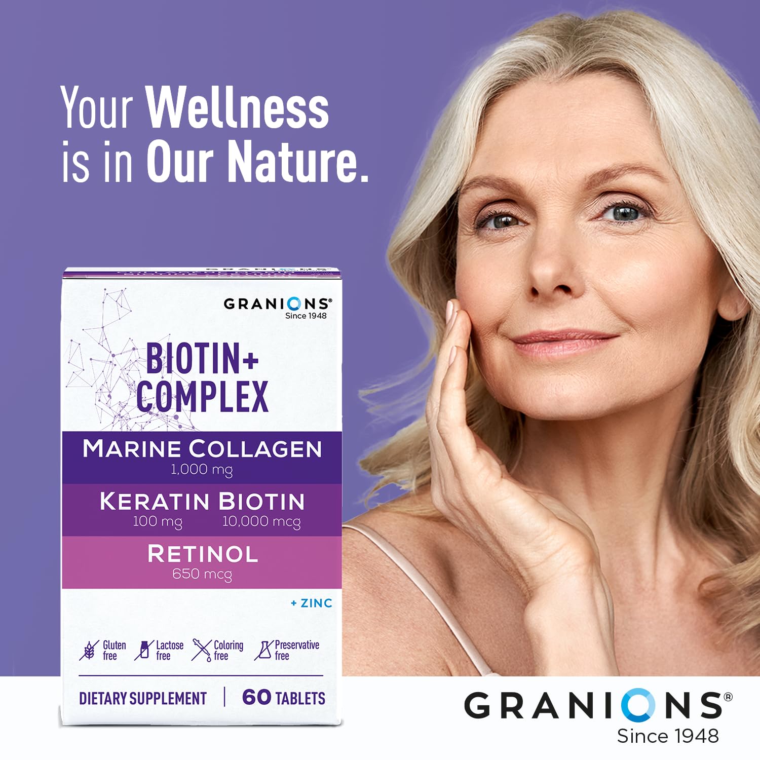 Granions retinol vitamin B6 zinc trio supports antioxidant defenses.