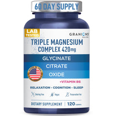 Granions Triple Magnesium Complex bottle for daily calm and energy.