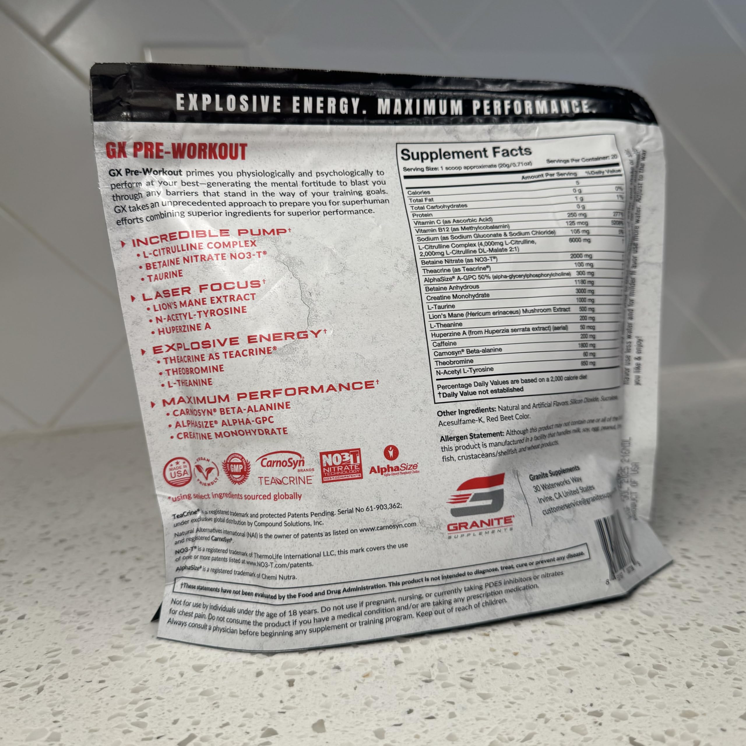 Granite GX training session image implying ready-to-use pre-workout for high-intensity sessions.