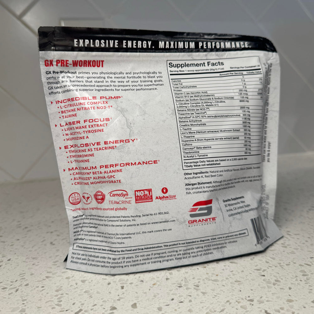 Granite GX training session image implying ready-to-use pre-workout for high-intensity sessions.