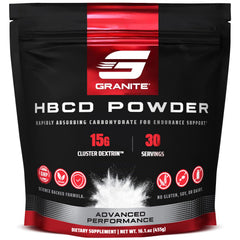 Granite Supplements HBCD powder bottle for steady energy during workouts.