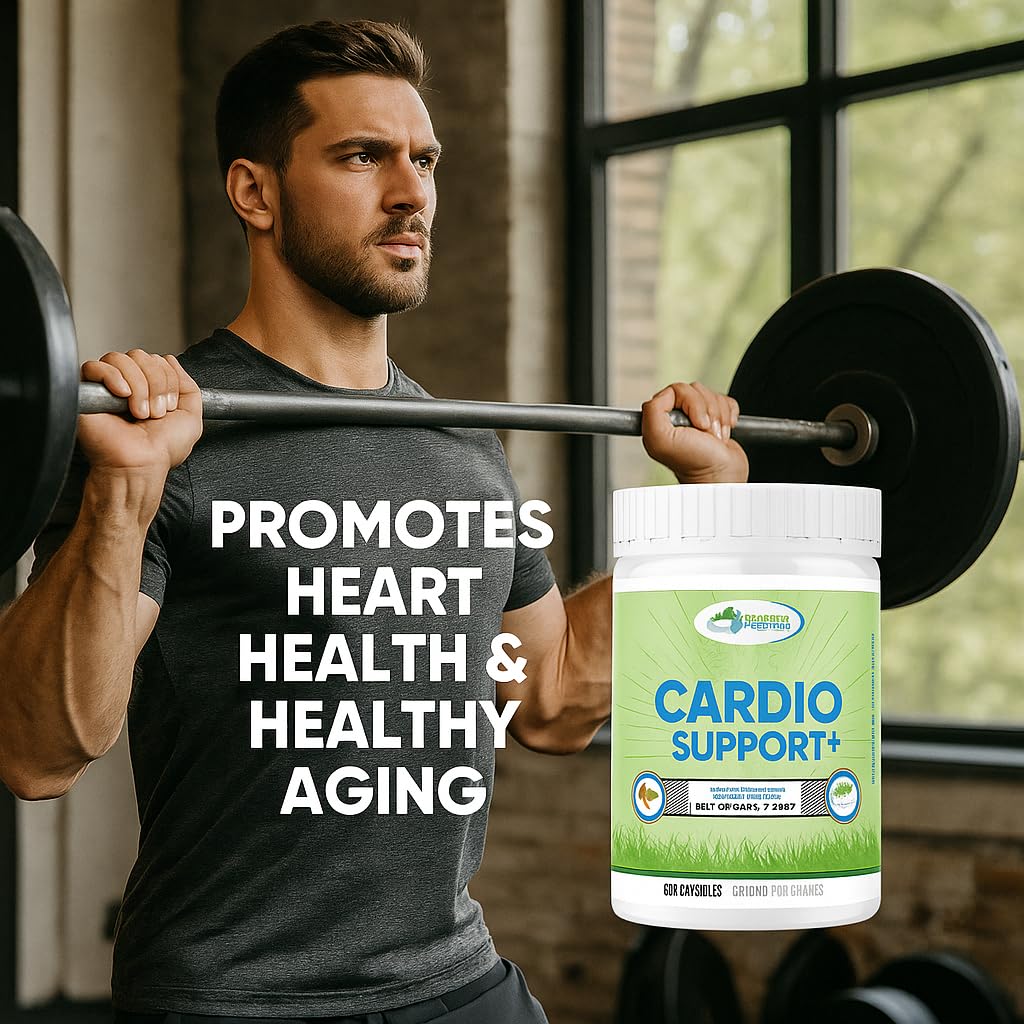 Grassland Nutrition Cardio Support 180 capsules bottle illustrates a month-long supply