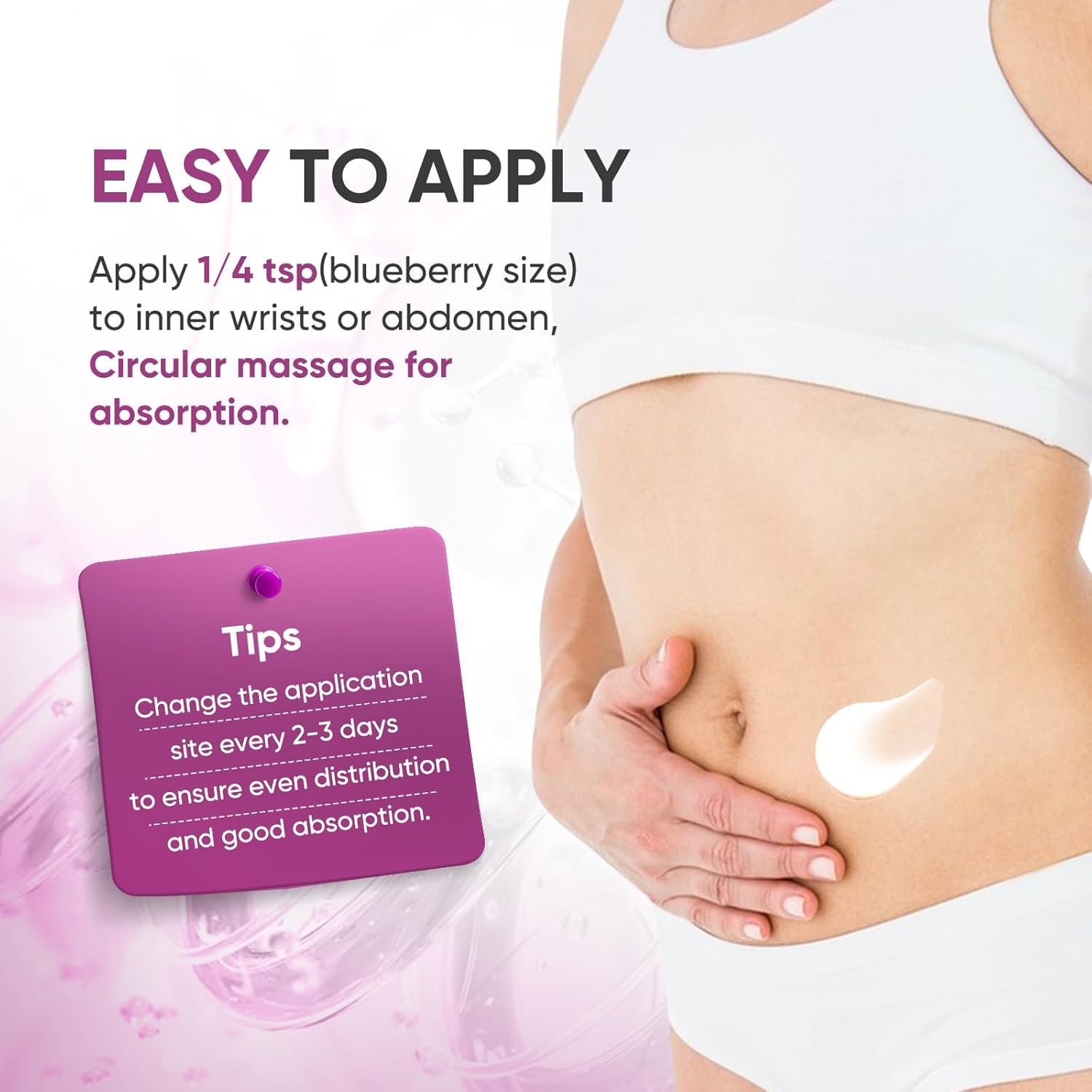 Gratulor Estrogen Cream neck application illustrating soothing hydration