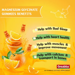 GREABBY Magnesium Glycinate Gummies kids version with 150 mg per gummy for gentle daily support.