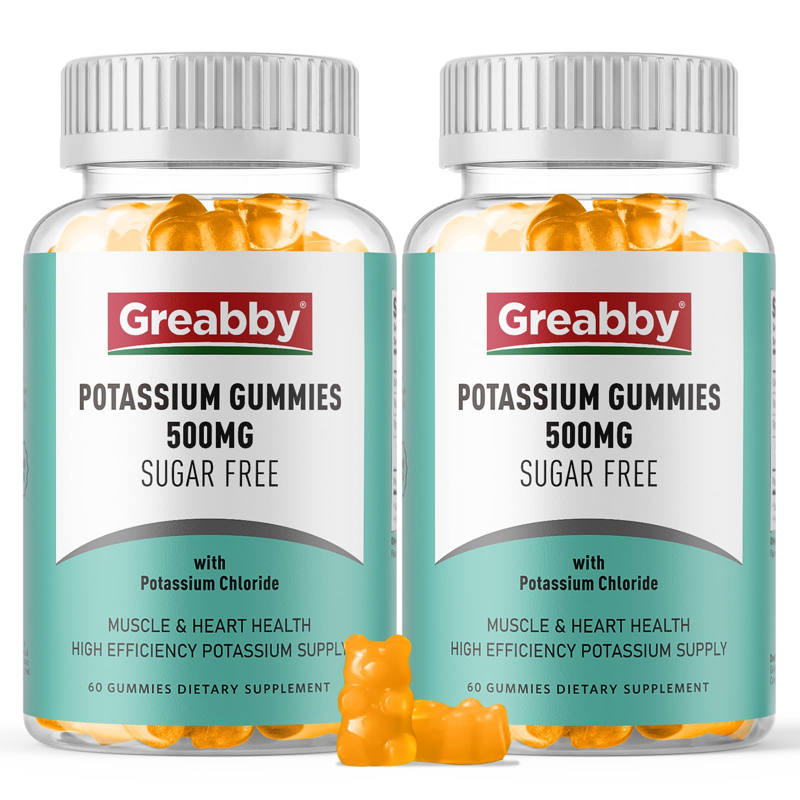 GREABBY Potassium Gummies bottle for convenient daily electrolyte support