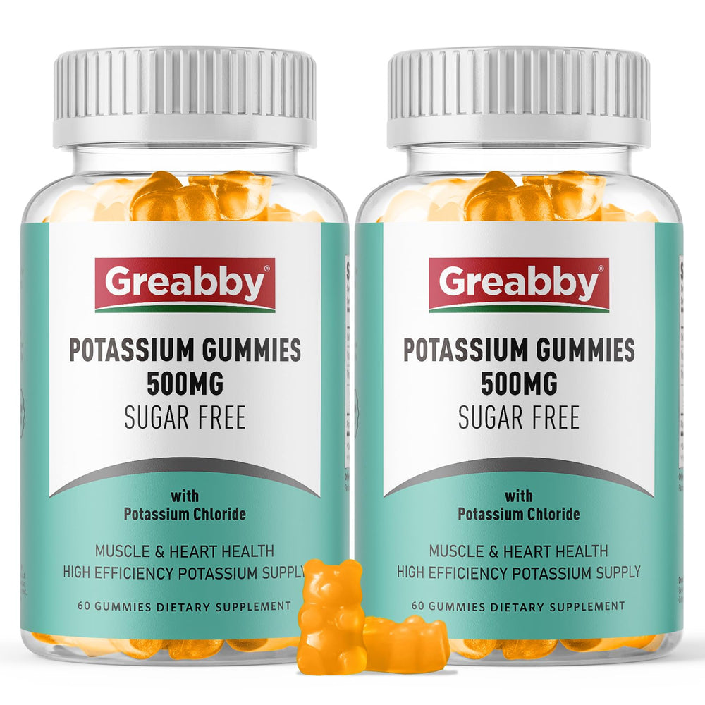 GREABBY Potassium Gummies bottle for convenient daily electrolyte support