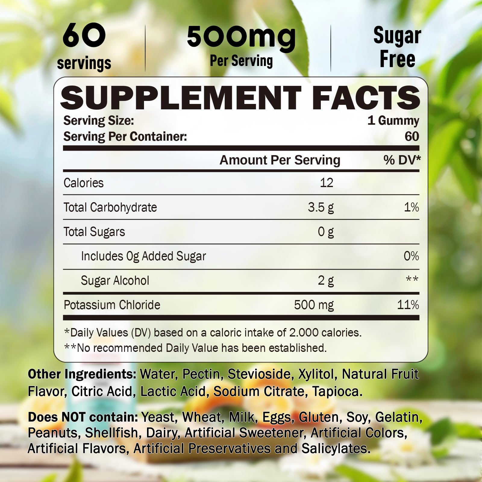 GREABBY packaging label reveals 60 gummies per bottle for two months