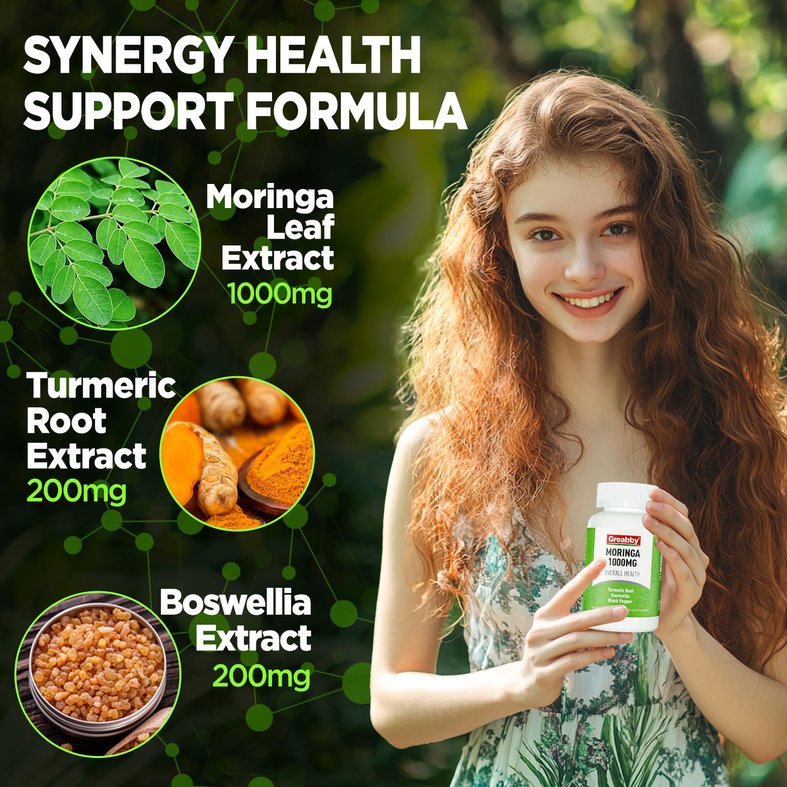 GREABBY turmeric-boswellia capsules pack highlighting a holistic wellness blend