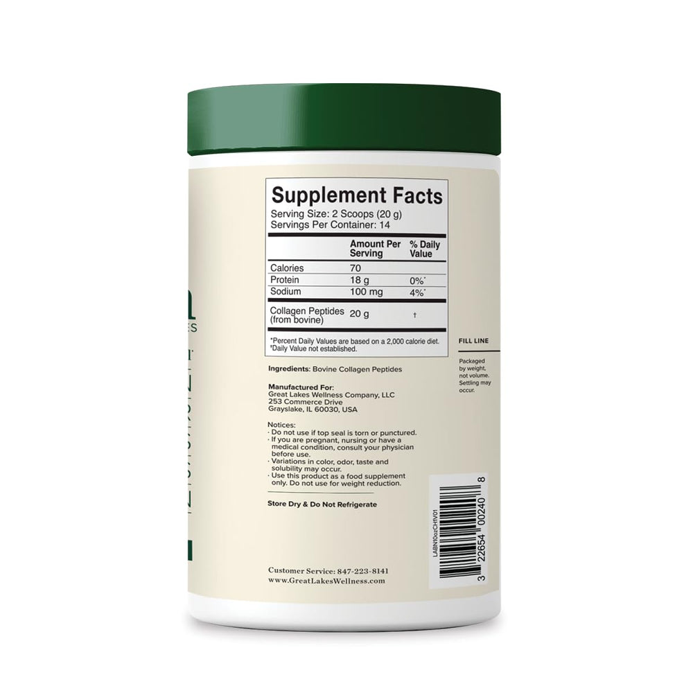 Great Lakes Wellness Collagen Peptides powder dissolves quickly with no clumps.