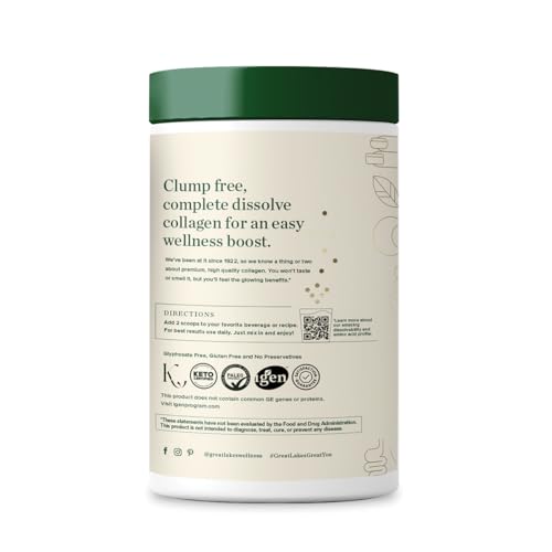 Scoop of Great Lakes Wellness collagen peptides for easy daily serving