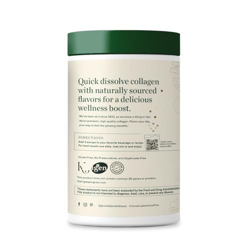 Great Lakes Wellness hydrolyzed collagen powder dissolves quickly in beverages.