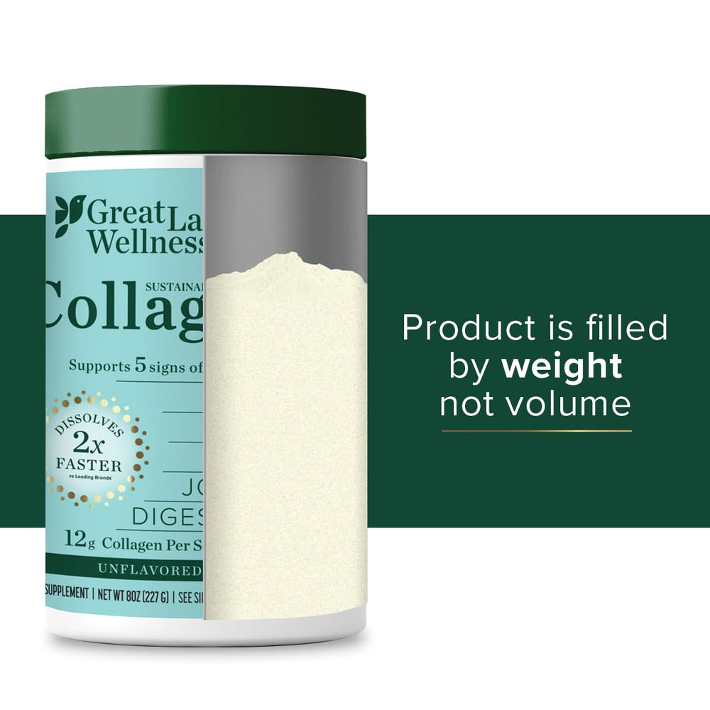 Great Lakes Wellness collagen tub with keto-friendly label for conscious shoppers.