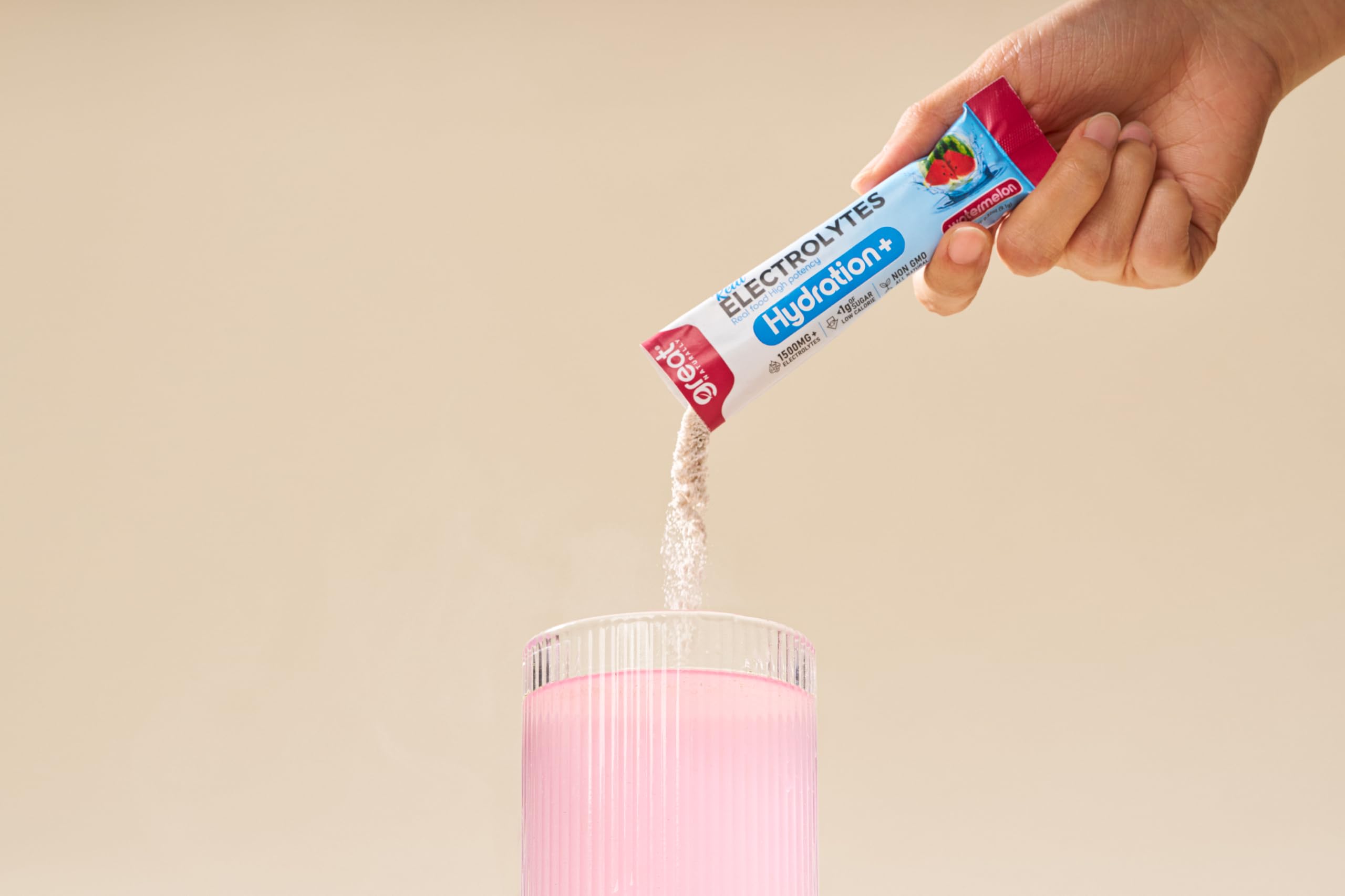 Great Naturally Hydration+ Watermelon ingredients blend with coconut water for electrolyte base.