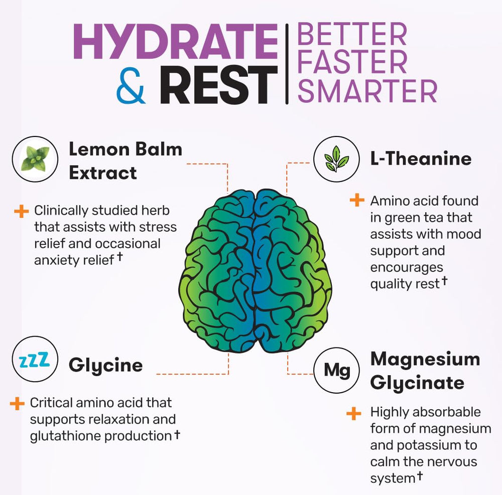 Great Naturally Relax+ pouring into glass shows instant hydration with a soothing finish.