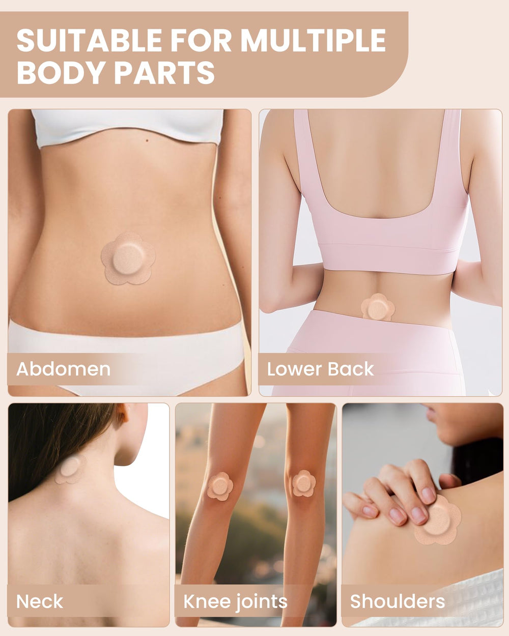 GREBIKE patches 7x7 cm size fits belly button coverage easily.