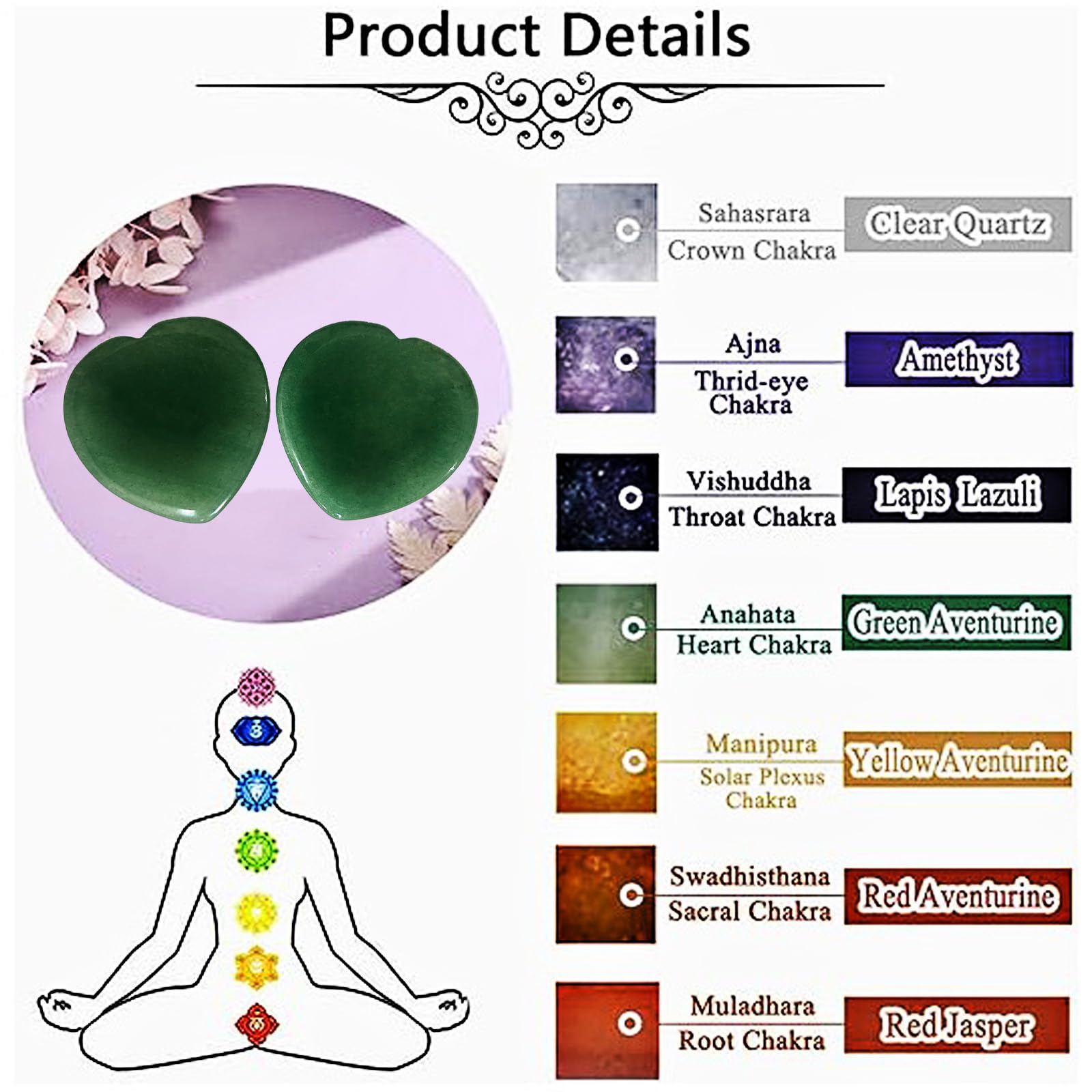 Green Aventurine worry stone showing natural veining and earthy markings