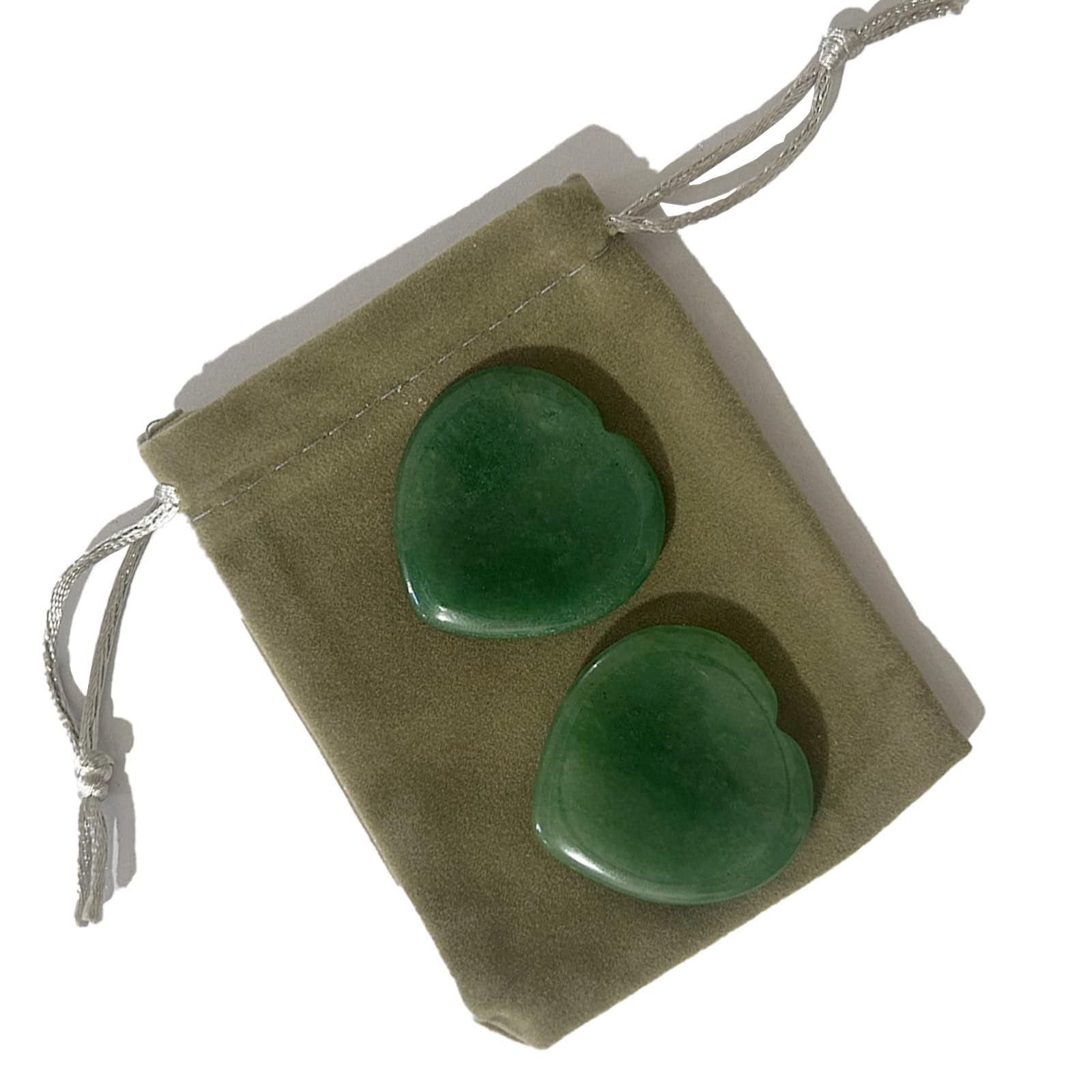 Green Aventurine worry stones 2 piece pack, gift ready for mindfulness practice