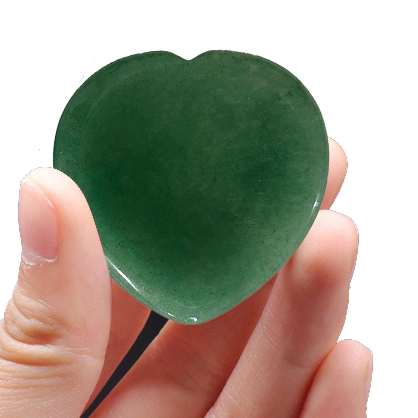 Green Aventurine worry stone with polished surface for cool touch and concentration