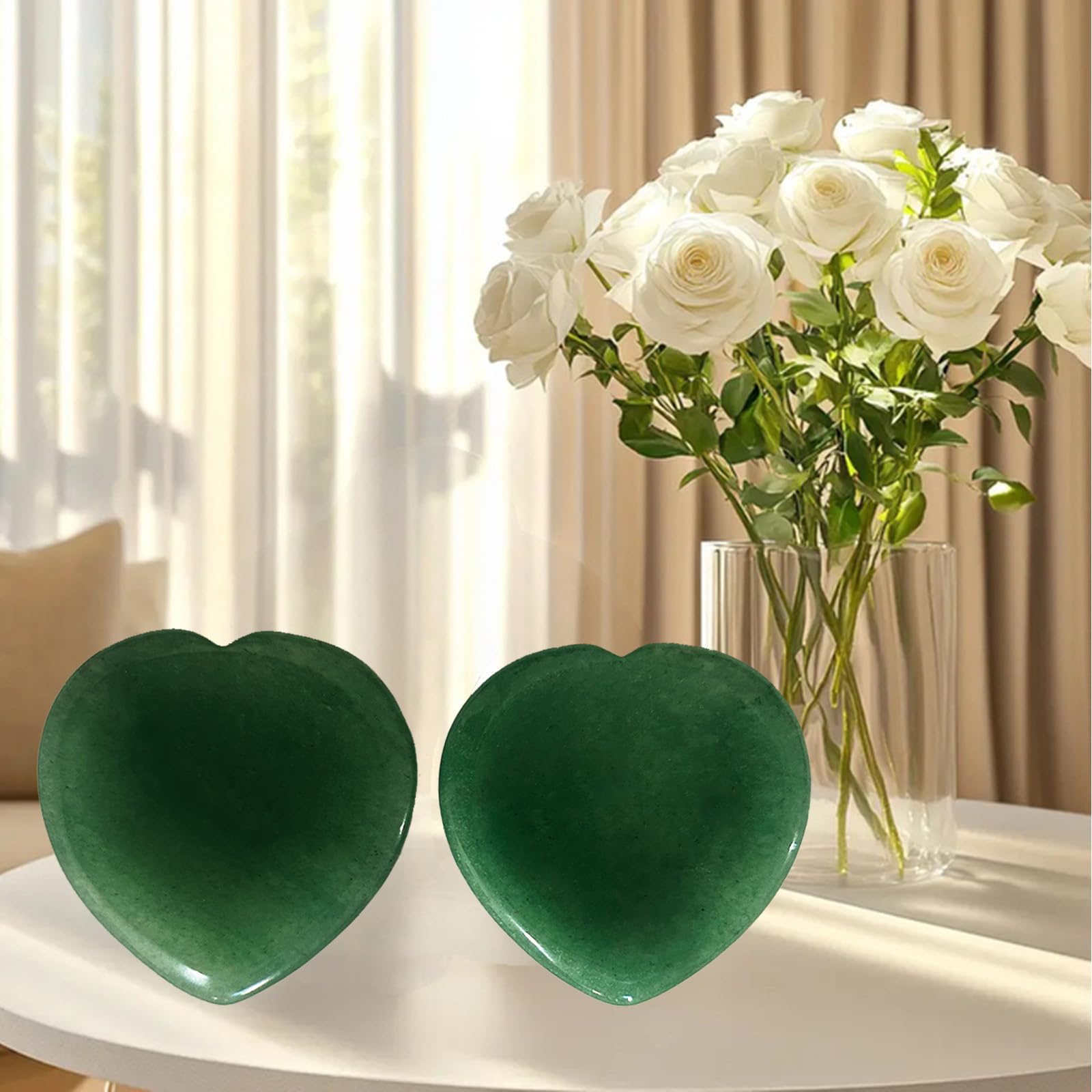 Green Aventurine worry stone size 40 mm compact for pocket meditation