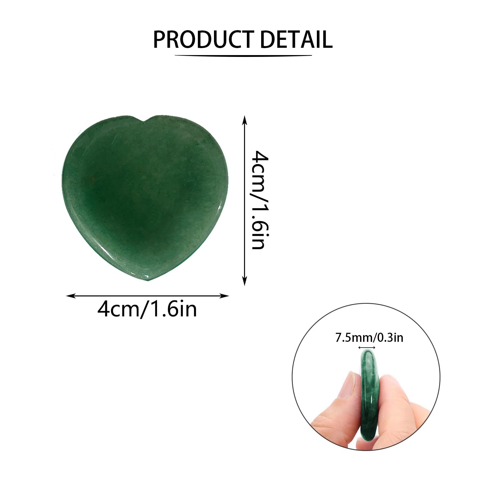 Green Aventurine worry stone with thumb groove close up for tactile grounding