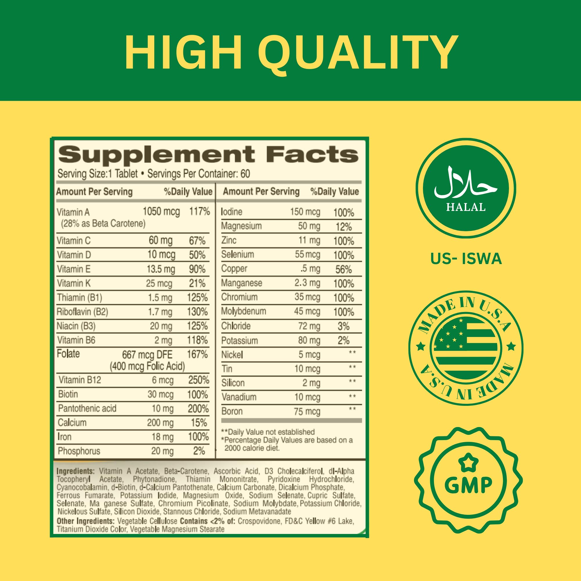 Green Field Nutritions 60 gelatin-free tablets in daily use routine.