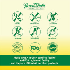 GREEN FIELD NUTRITIONS Halal Fish Oil label shows small wild Peruvian fish origin