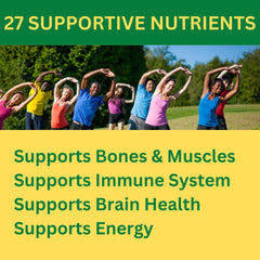 Green Field Nutritions halal multivitamins bottle back showing ingredients.