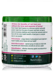 Green Foods Beet Essence glass shows easy incorporation into smoothies or drinks.