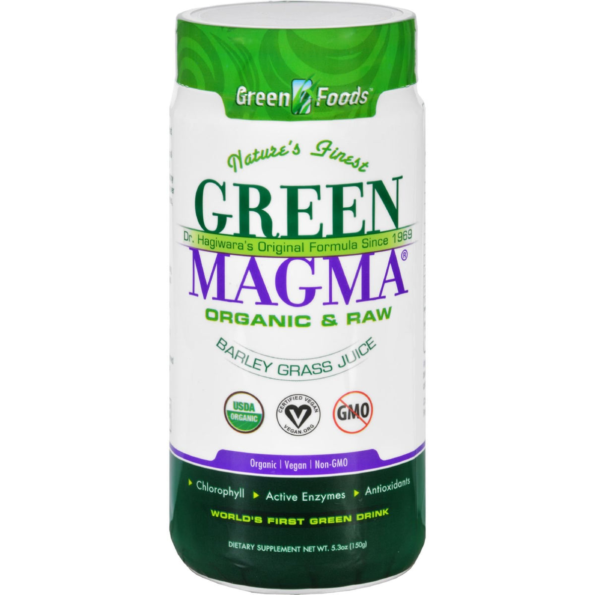Green Foods Green Magma bottle with label, ideal for daily wellness routine.
