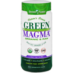 Green Foods Green Magma powder scoop image showing convenient daily dosing for nutrition.