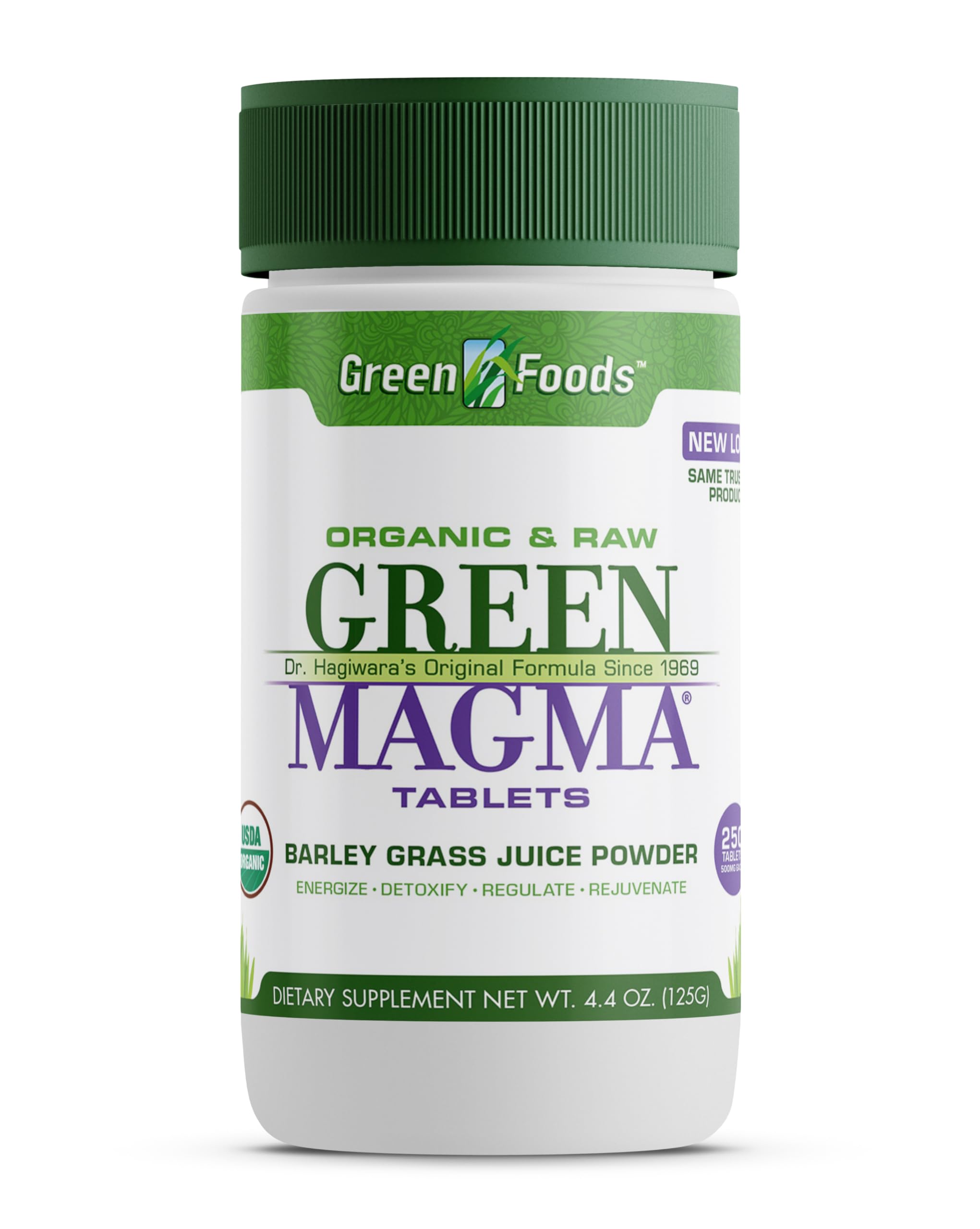 Green Foods Green Magma bottle close-up for easy daily plant-based nutrition.