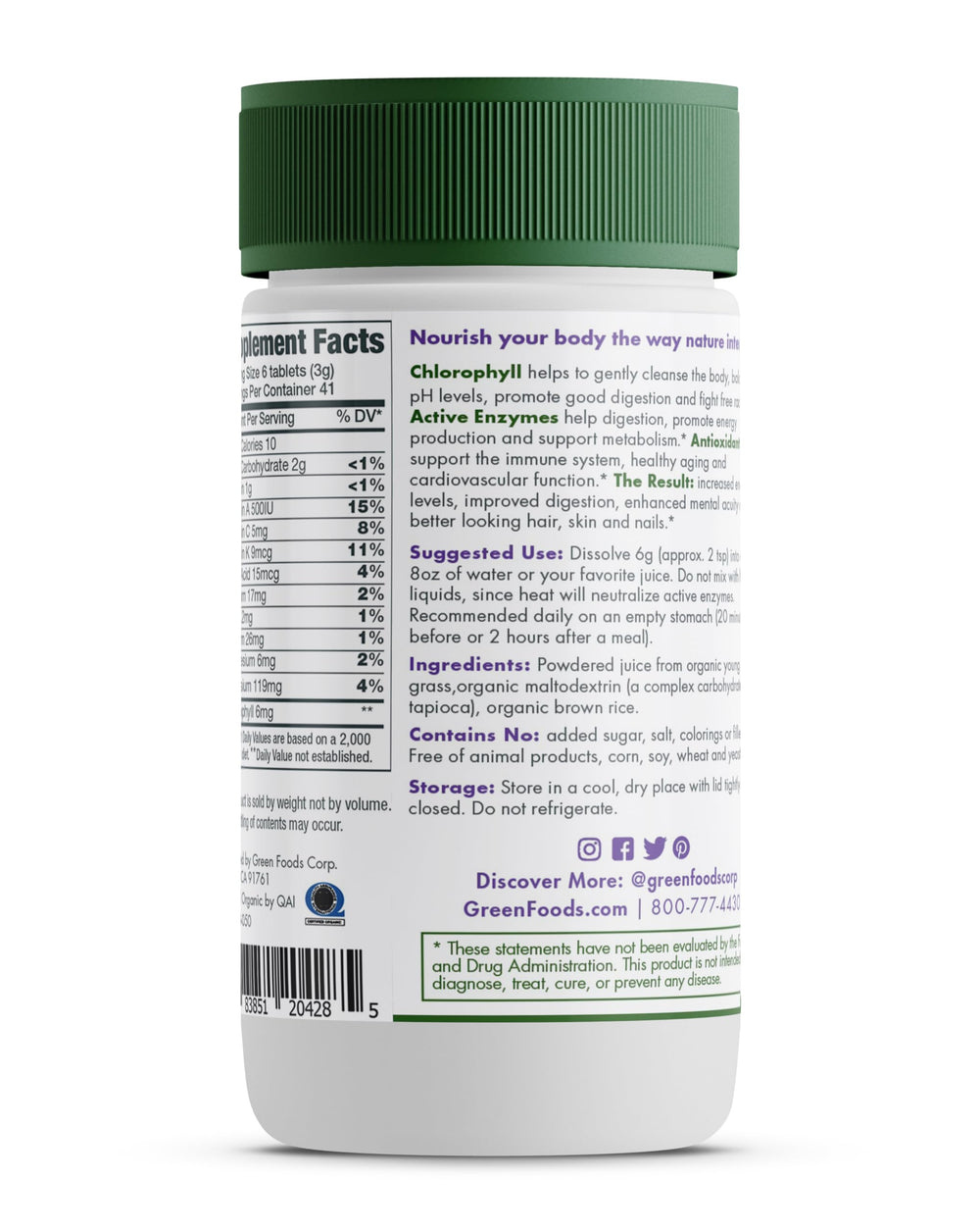Green Foods Green Magma tablets close-up ideal for everyday wellness.