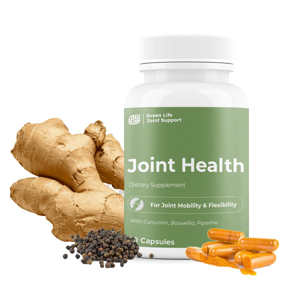 Green Life Org Turmeric Curcumin 750mg bottle for daily joint support.