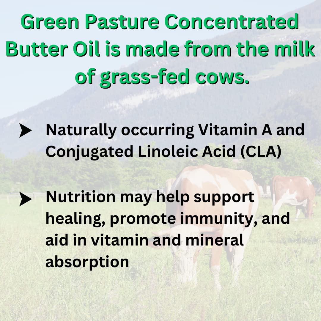 Green Pasture packaging shows expiration date for freshness.