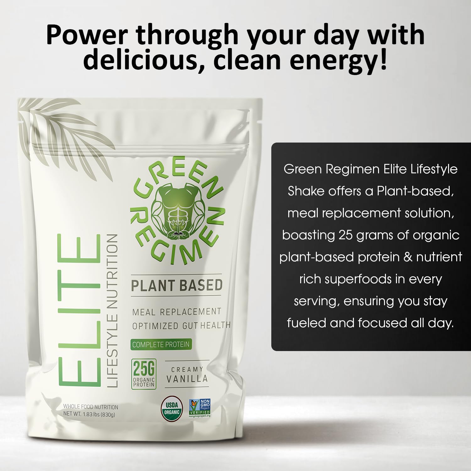 Scoop of Green Regimen Elite vanilla protein powder for post-workout protein source